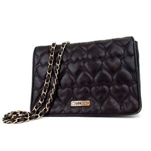 Authentic MOSCHINO Heart Quilting Chain Shoulder Bag leather [Used]